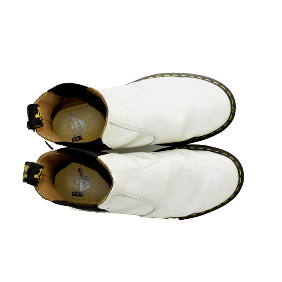 B2 Auth DR MARTENS 2976 YS White Smooth Leather Chelsea Boot Shoes Size L 9 M8 - Picture 6 of 8
